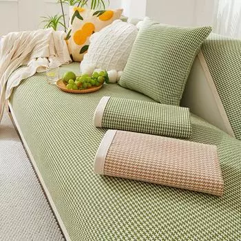 Подушка для дивана, универсальная всесезонная, противоскользящая ткань, льняная грубая ткань, современный и простой чехол, чехол на спинку, тканевое полотенце, подушка для сиденья 70*70cm