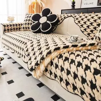 Подушка для дивана, универсальный кожаный чехол на четыре сезона, зимний утолщенный флисовый осенне-зимний чехол, полотенце 70*70cm