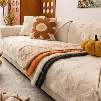 Подушка для дивана Velvet Cream Wind, приятная на ощупь однотонная противоскользящая подушка для сиденья, чехол для дивана из толстой кожи на осень и зиму 70x70