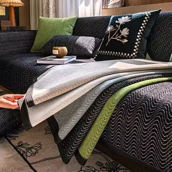 Подушка для дивана в американском стиле из шенилла в полоску, противоскользящий чехол для дивана с геометрическим изгибом, однотонный светлый коврик для дивана класса люкс 70x70cm 1pcs