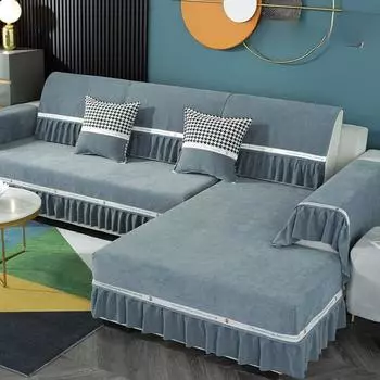 Подушка для дивана в европейском стиле, ткань из синели Four Seasons, нескользящая простая современная серая подушка для чехла на диван 70*70