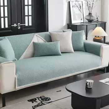 Подушка для дивана в европейском стиле, жаккардовый коврик для дивана, универсальный чехол для дивана из шенилла, нескользящий чехол для дивана, защитный чехол для дома 30x50cm pillowcase зелёный