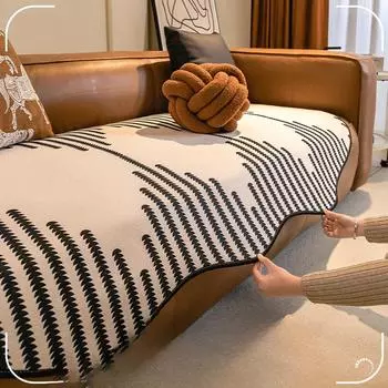 Подушка для дивана в форме синели, универсальные подушки для сидений Four Seasons, высококачественный нескользящий кожаный чехол для дивана, тканевый чехол 90*90cm