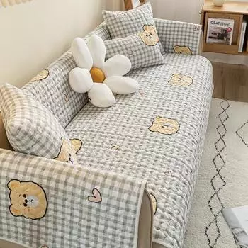Подушка для дивана в клетку Four Seasons Универсальная нескользящая Простая Современная Всеобъемлющая Нецарапающаяся Милая Подушка Набор Чехол Ткань 70*70cm