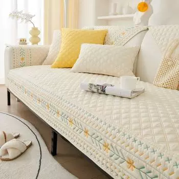 Подушка для дивана в кремовом стиле, чехол для спинки дивана, полотенце, универсальная нескользящая подушка для сиденья дивана Four Seasons 71CM*71CM