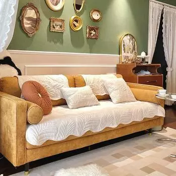 Подушка для дивана в кремовом стиле Ins, простая подушка, осенне-зимний плюшевый чехол для дивана, утолщенное полотенце для дивана в стиле ретро 70*70cm