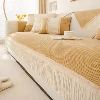 Подушка для дивана в кремовом стиле, новинка четырех сезонов, обычные ткани, кожаный чехол для дивана, легкий роскошный чехол, подушка для полотенец 70*70cm