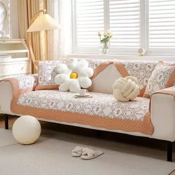 Подушка для дивана в пасторальном стиле Four Seasons General Fabrics Нескользящая кожаная подушка для дивана Small Fresh Чехол для дивана 70*70cm