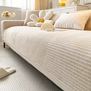 Подушка для дивана в полоску из скандинавской синели для гостиной, простая нескользящая подушка для дивана, подлокотник, спинка, универсальный чехол для дивана, полотенце 30x50 pillowcase 1pc