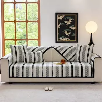 Подушка для дивана в полоску в скандинавском стиле, универсальная подушка для дивана на все четыре сезона, противоскользящая, пылезащитная, из шенилла, наволочка для дивана 70x70cm 1pcs