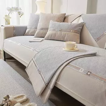 Подушка для дивана в скандинавском минималистском стиле, синель, универсальный чехол для дивана Four Seasons, устойчивый к пятнам, нескользящий, не царапающий спинку, полотенце 70*70cm