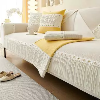 Подушка для дивана во французском кремовом стиле Four Seasons Универсальная нескользящая подушка Легкий роскошный чехол для дивана 70*70