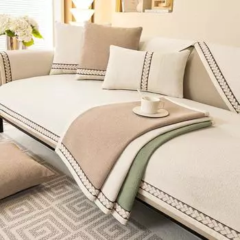 Подушка для дивана во французском кремовом стиле. Универсальная подушка Four Seasons. Нескользящий чехол для дивана. 70*70cm