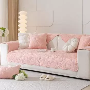 Подушка для дивана во французском кремовом стиле, зимняя однотонная плюшевая новая утолщенная нескользящая подушка для дивана, тканевая подушка-полотенце 70x70