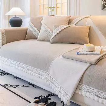 Подушка для дивана во французском масляном стиле, универсальный чехол на четыре сезона, тканевый нескользящий кожаный чехол, однотонный 70*70cm