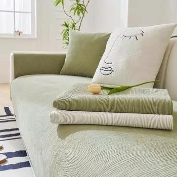 Подушка для дивана, всесезонная универсальная нескользящая ткань из синели, простой полный комплект, летняя зеленая подушка для сиденья 70*70cm