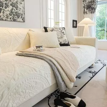 Подушка для дивана, зима-зима, нескользящий кожаный чехол для дивана с вышивкой, ткань, утолщенный флис 70*70cm