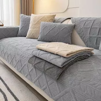 Подушка для дивана, зимние нескользящие подушки для сиденья, утолщенные синельные, минималистичные, современные чехлы для диванов, тканевые зимние 70*70cm