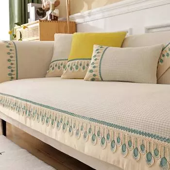 Подушка для дивана Зимний чехол для дивана Доступный роскошный стиль Простые современные нескользящие подушки для сидений Универсальная ткань с полным покрытием Четыре сезона Универсальная 70*70CM