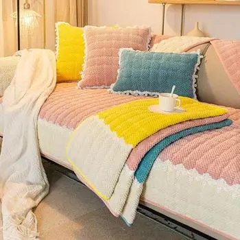 Подушка для дивана, зимний нескользящий чехол для дивана, современная простая подушка, полное покрытие, тканевый чехол, полотенце 70*70