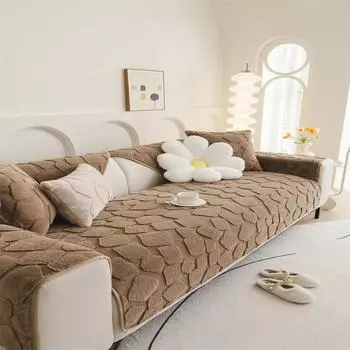 Подушка для дивана Зимняя нескользящая подушка для дивана Плюшевая подушка для сиденья Чехол для сиденья Light Luxury Осенне-зимняя подушка для сиденья 70x70