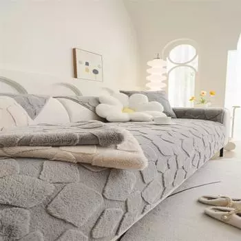 Подушка для дивана Зимняя нескользящая подушка для дивана Плюшевая подушка для сиденья Чехол для сиденья Light Luxury Осенне-зимняя подушка для сиденья 70x70