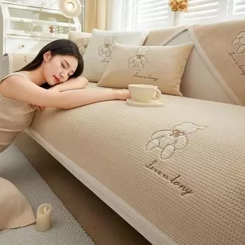 Подушка для дивана зимняя новая плюшевая подушка утолщенная нескользящая универсальная зимняя модель молочный флис чехол для дивана ткань 70*70cm