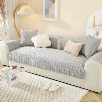 Подушка для дивана, зимняя однотонная плюшевая нескользящая простая современная подушка из ткани, квадратный чехол для дивана, полотенце 70*70cm