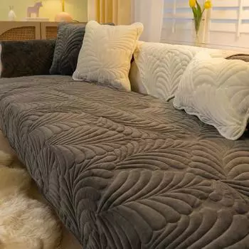 Подушка для дивана, зимняя плюшевая, нескользящая, простая, современная, кожаная подушка в стиле люкс, утолщенная, для четырех сезонов, чехол для дивана с флисовой подкладкой 70*70cm