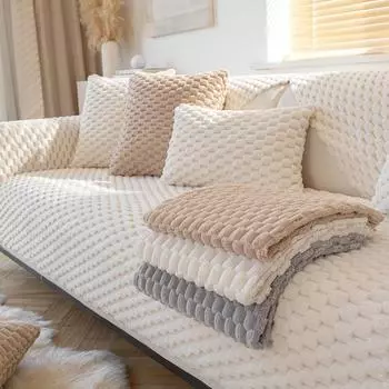 Подушка для дивана, зимняя плюшевая нескользящая подушка, кошачий ласковый чистый цвет, простой современный чехол для дивана, чехол 70*70CM