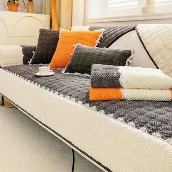 Подушка для дивана, зимняя плюшевая, простая, современная, чехол для дивана, чехол, подушка, нескользящая, зимняя, плотная, универсальная для всего тела 70*70