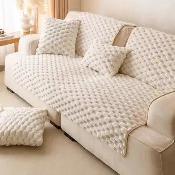 Подушка для дивана, зимняя плюшевая противоскользящая накладка, утолщенная, удобная, хлопковая, бархатная, современная и простая, чехол для дивана, ткань, мягкое, плюшевое полотенце 70*70cm