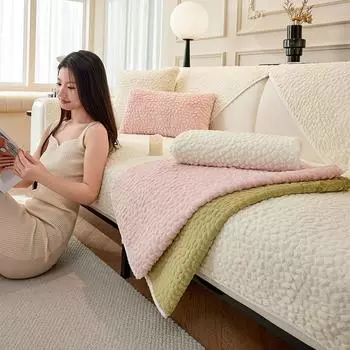 Подушка для дивана, зимняя плюшевая утолщенная зимняя подушка, однотонная, простая, современная, нескользящая ткань для чехла на диван 70*70cm