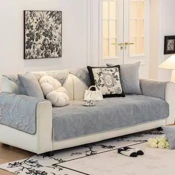 Подушка для дивана, зимняя плюшевая утолщенная зимняя нескользящая подушка для сиденья, прямой тканевый чехол в французском стиле ретро в стиле ретро 70*70cm