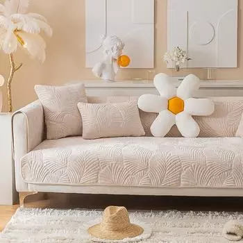 Подушка для дивана, зимняя плюшевая зимняя нескользящая утолщенная крышка для дивана, новый стиль, простой современный 70*70