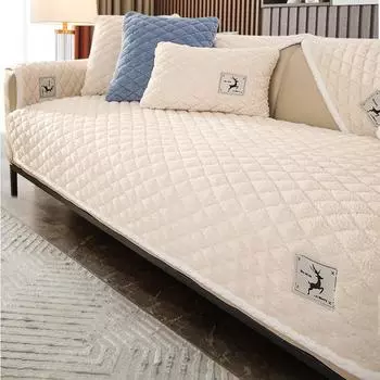 Подушка для дивана, зимняя противоскользящая простая плюшевая подушка в скандинавском стиле, высококачественная флисовая подкладка, утолщенная натуральная кожа, чехол для дивана, полотенце 70*70