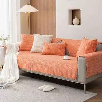 Подушка для дивана, зимняя утолщенная флисовая подушка, нескользящий кожаный чехол для дивана, ткань 70*70cm