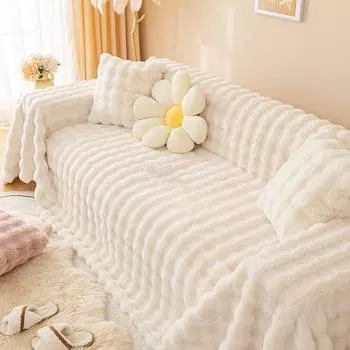 Подушка для дивана, зимняя утолщенная флисовая подушка, нескользящий кожаный чехол для дивана, ткань 180*130CM