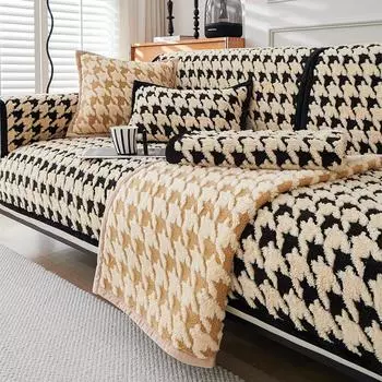 Подушка для дивана, зимняя утолщенная флисовая подушка, нескользящий кожаный чехол для дивана, ткань 70*70cm