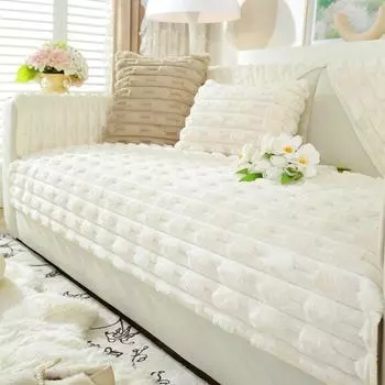 Подушка для дивана, зимняя утолщенная плюшевая подушка, нескользящий кожаный чехол для дивана, тканевое полотенце 70*70cm