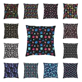 Подушка для домашнего декора, подушка для спальни, дивана, гостиной, красочная наволочка в виде собачьей лапы 40x40cm