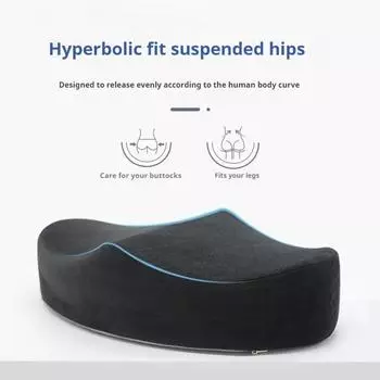 Подушка для домашнего стула Подушка для ягодиц из пеноматериала с эффектом памяти Офисная подушка для восстановления после операции BBL Подушка для бразильского подтягивания ягодиц Поддержка бедер 44x24x10cm чёрный