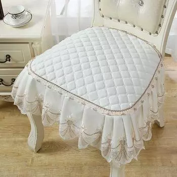 Подушка для европейского обеденного стула Нескользящая Подушка для обеденного стола в обеденной комнате Подушка для стула Подушка для табурета Толстая Бытовая Подушка для обеденного стола и стула Ткань Dutch Nimi White 48*45cm