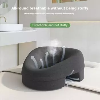 Подушка для головы из дышащей пены с эффектом памяти Эргономичная подушка для лежания Подушка для поддержки Массаж тела Подушка для отдыха лица Салон красоты светло-серый