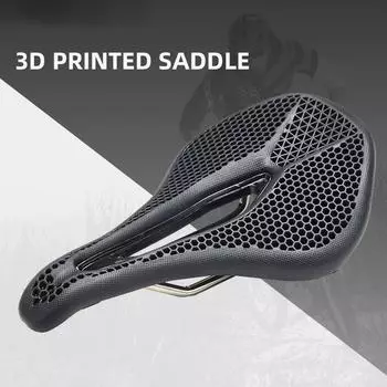 Подушка для горного велосипеда Искусственная 3D-печатная велосипедная седло Резиновая полая Дышащая чёрный