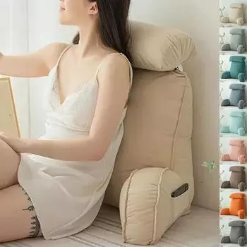 Подушка для изголовья, треугольная подушка для чтения, большая подушка для позиционирования спинки, поддержка тела, клиновая подушка для сна для изголовья кровати 75x40x55CM