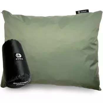 Подушка для кемпинга ZUKK Компактная уретановая моющаяся наволочка из пеноматериала с эффектом памяти для путешествий на открытом воздухе, бренд от Tohoku и размер для хранения [Великолепная функциональность] оливковый