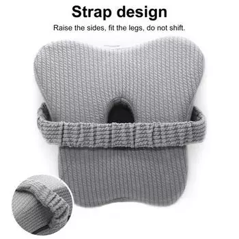 Подушка для колена, многофункциональная, дышащая, с медленным отскоком, из пены с эффектом памяти, эргономичная эластичная лента, для сна, для беременных, от боли серый