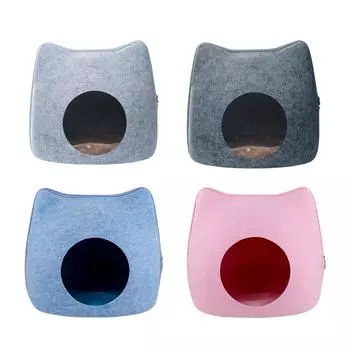 Подушка для кошки, съемные домики для кошек, интерактивные игрушки для домашних кошек, переносные лежанки для кошек, гнездо для кошек или маленьких собак розовый