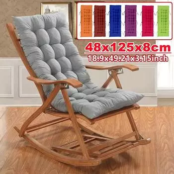 Подушка для кресла-качалки Подушка для садового кресла на открытом воздухе Нескользящие накладки на стулья с высокой спинкой Моющаяся подушка для шезлонга (Только подушка) 48x125x8cm